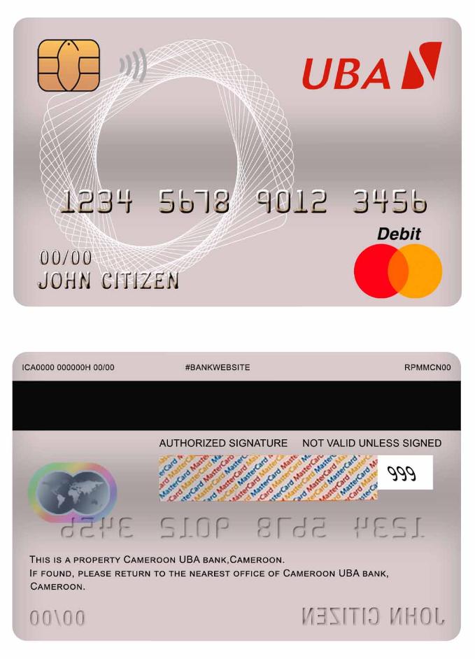 Cameroon UBA bank master debit card